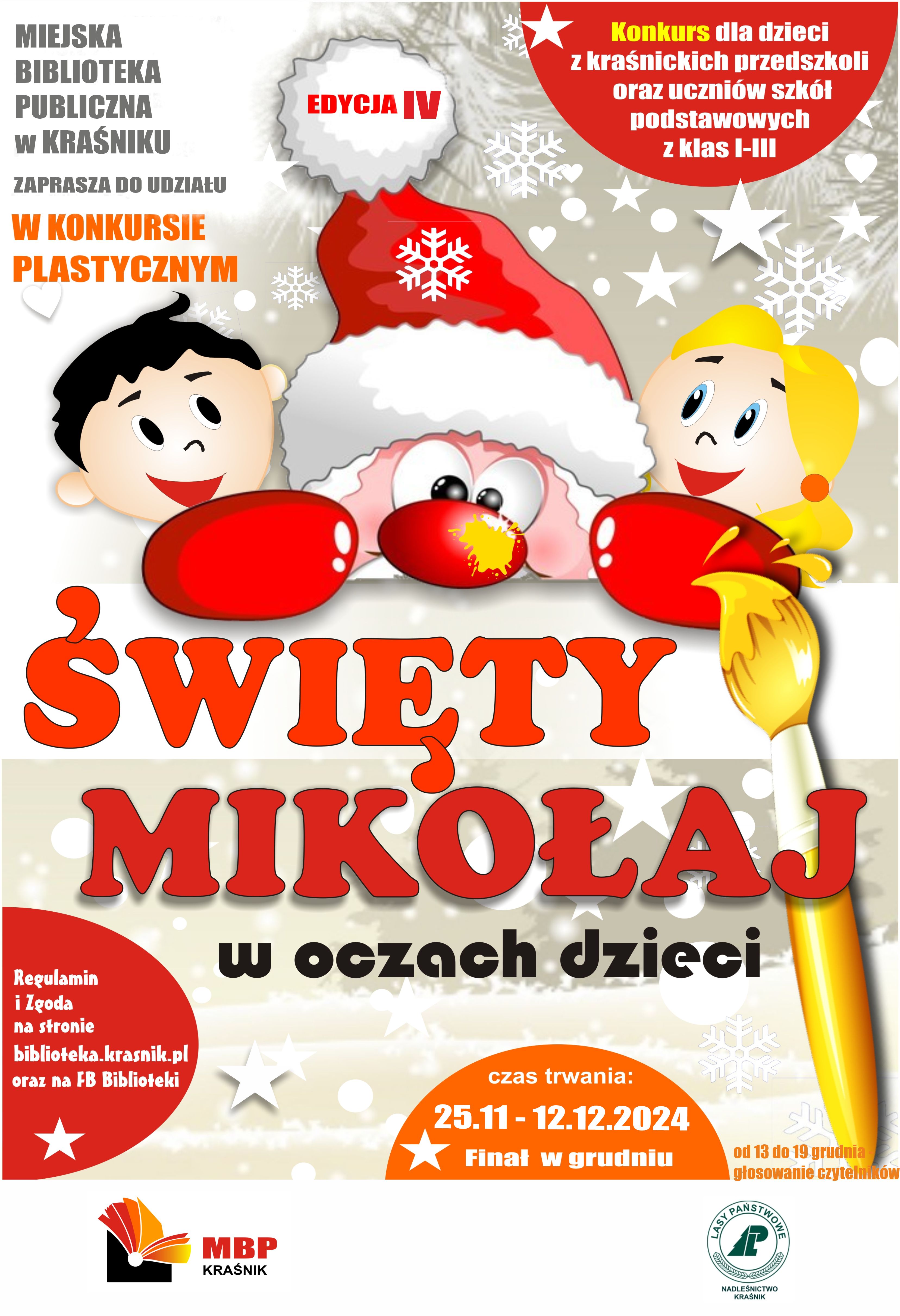 Święty Mikołaj w oczach dzieci - konkurs plastyczny