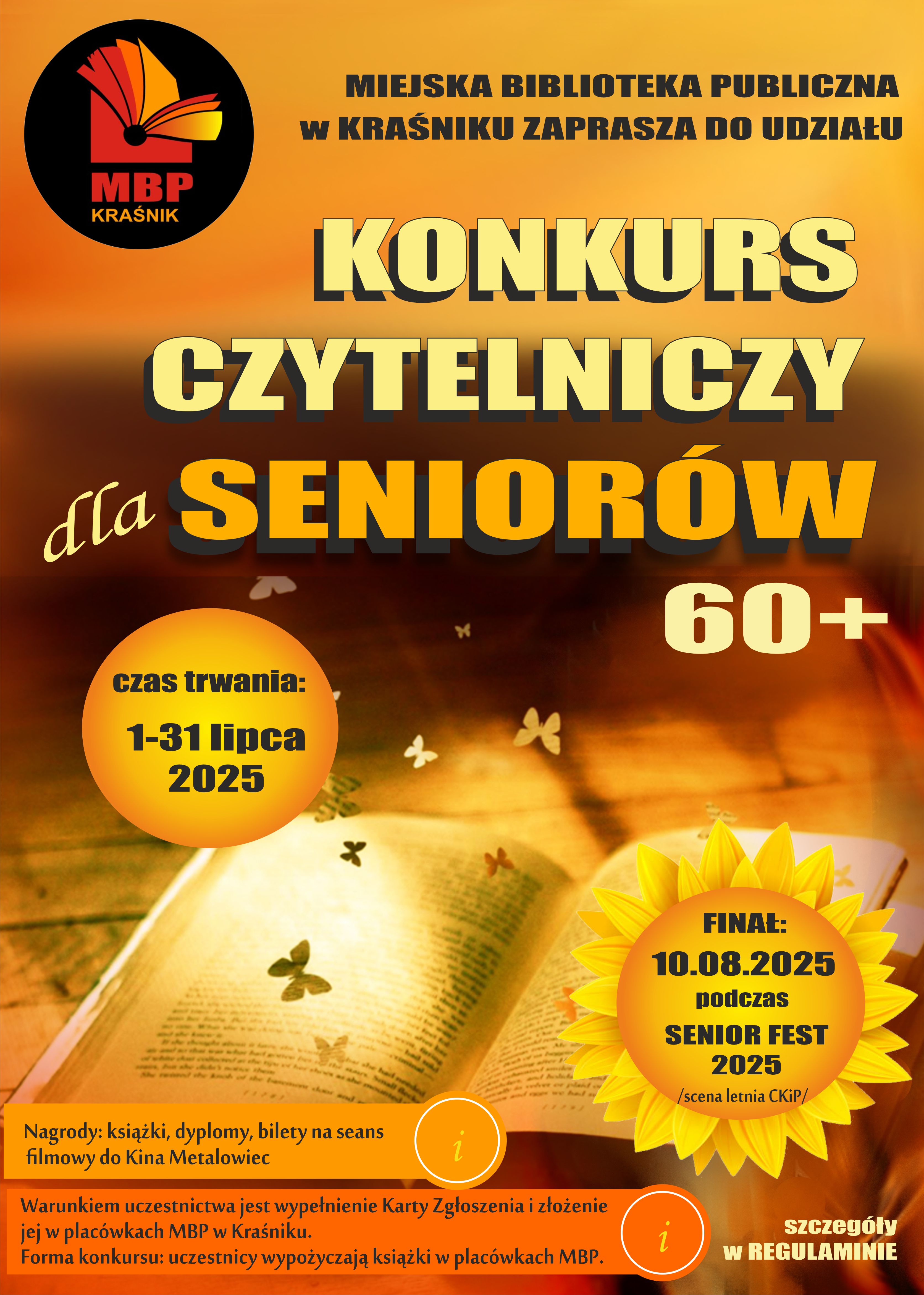 Konkurs czytelniczy dla seniorów w MBP Kraśnik
