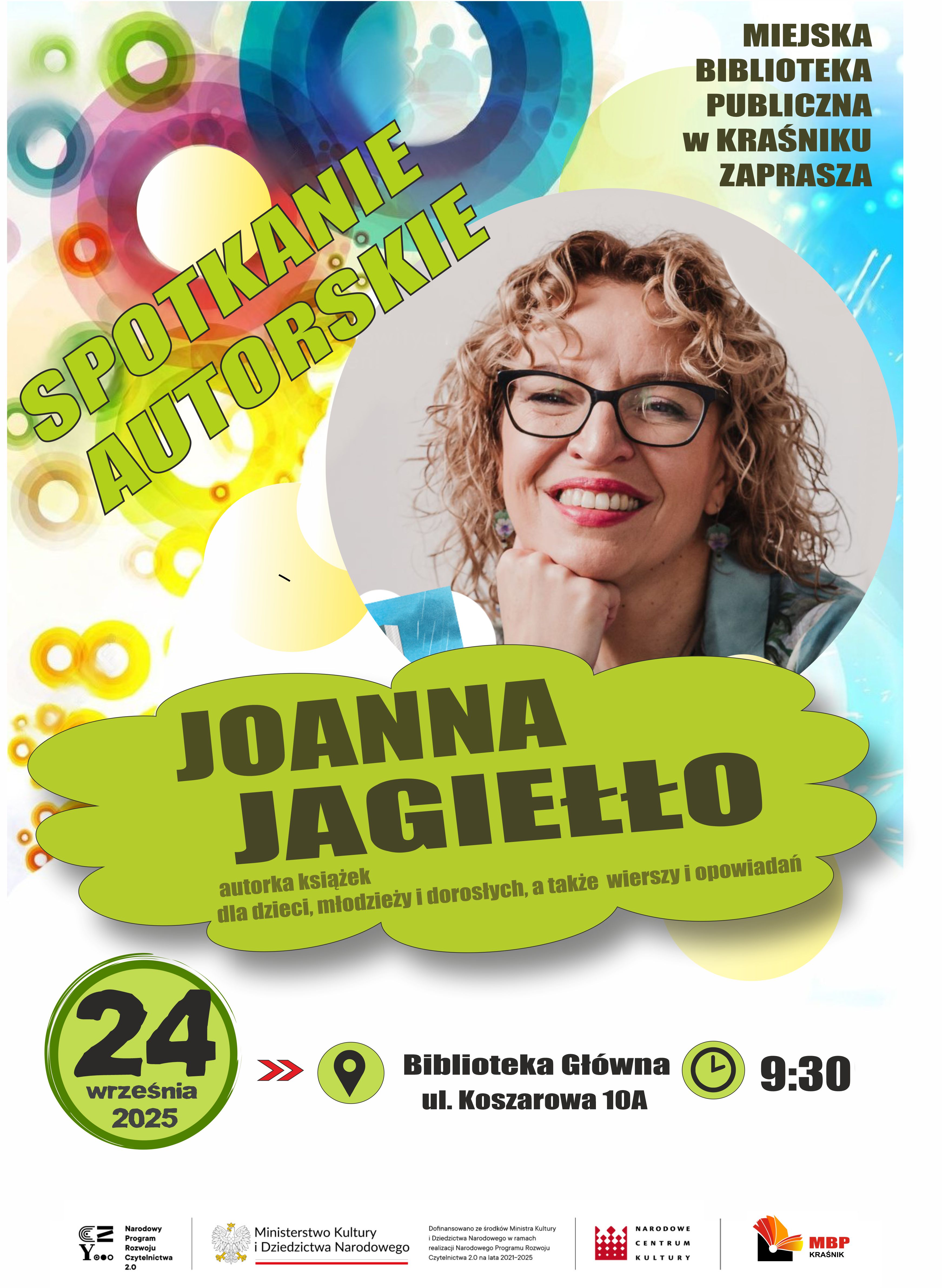 plakat spotkanie z joanną jagiełło