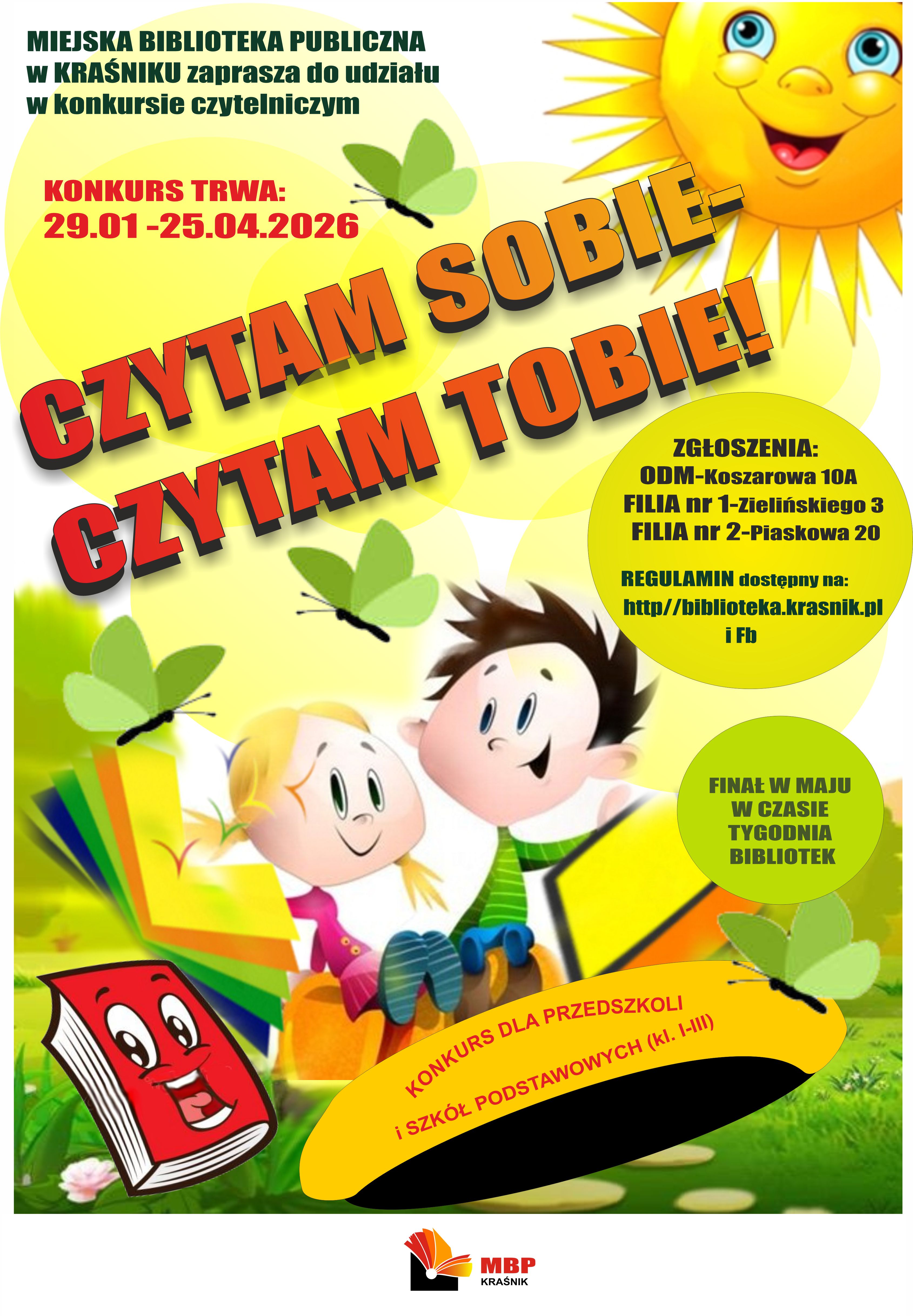 plakat konkursu czytam sobie czytam tobie