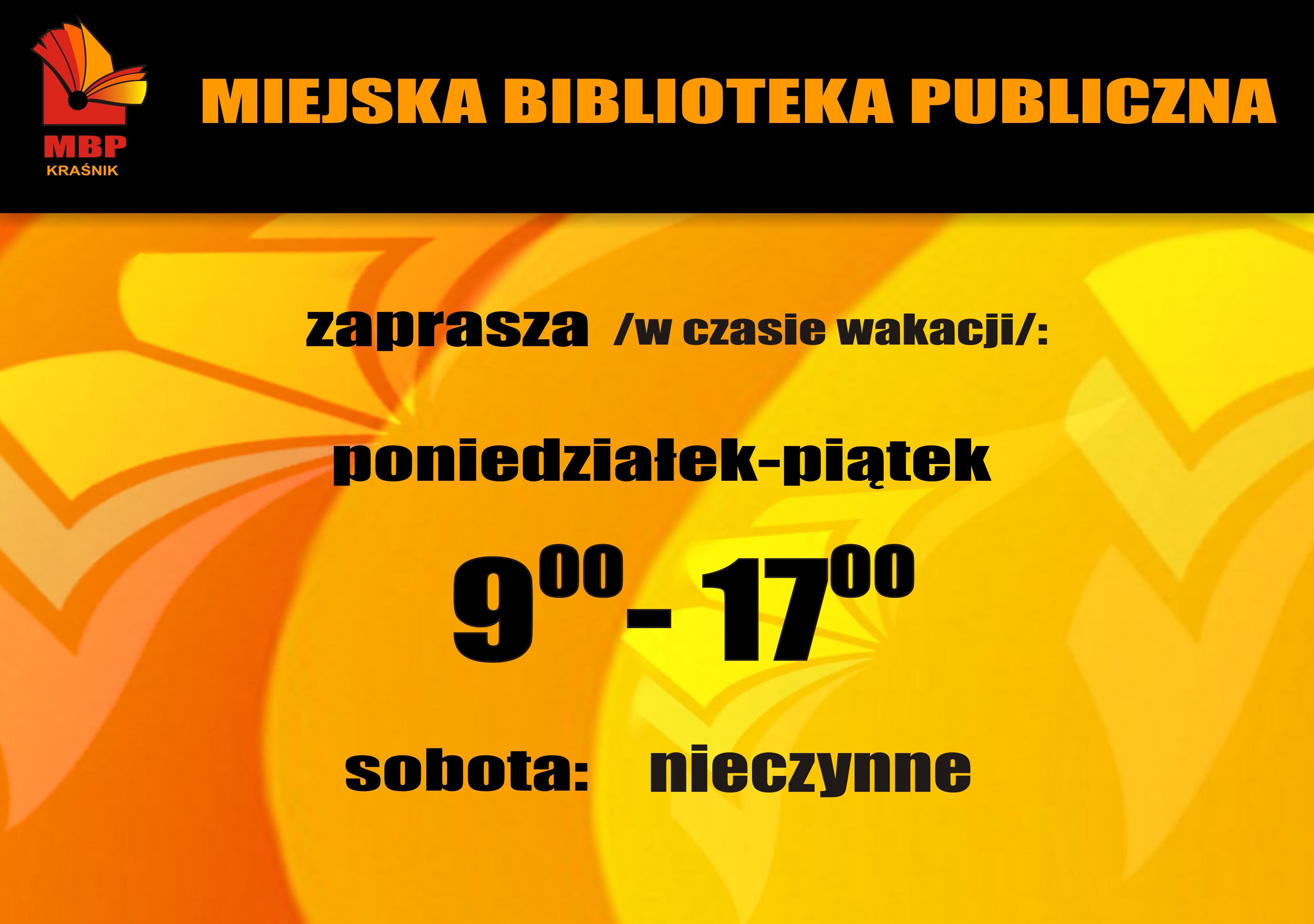 plakatletnie godziny pracy biblioteki