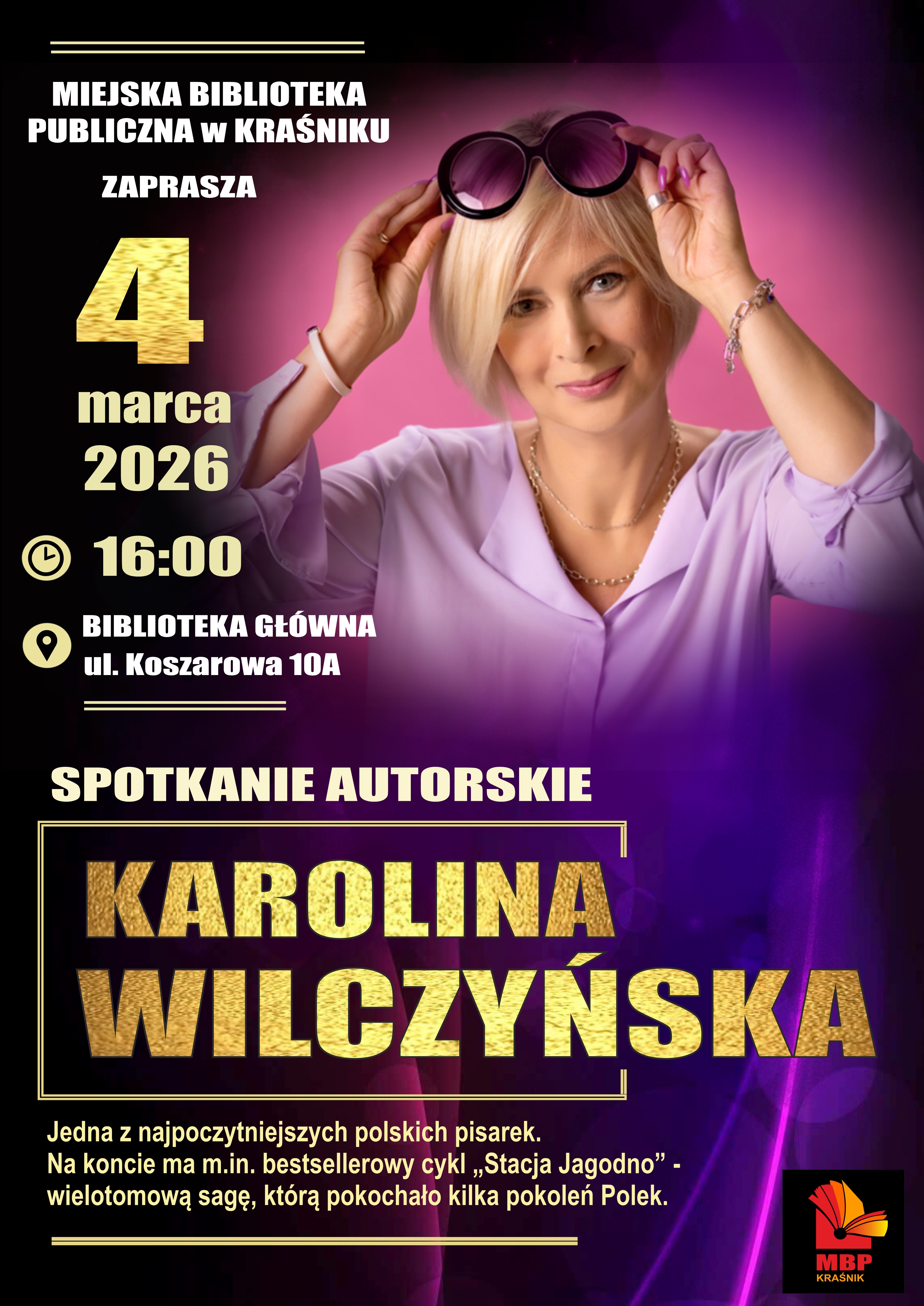 plakat spotkanie z karoliną wilczyńską