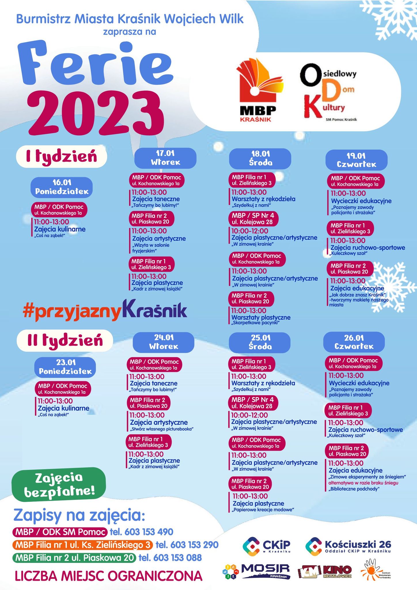 Plan ferii 2023 w MBP Kraśnik